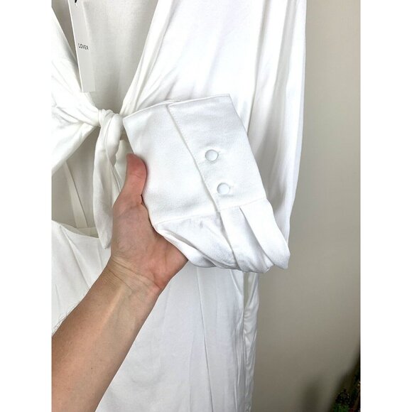 NWT! LOVER Moda Tie Front Mini Dress White Size 6 - Picture 8 of 14